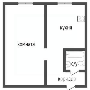 1-к квартира, вторичка, 37м2, 3/9 этаж