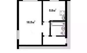 1-к квартира, вторичка, 30м2, 1/5 этаж