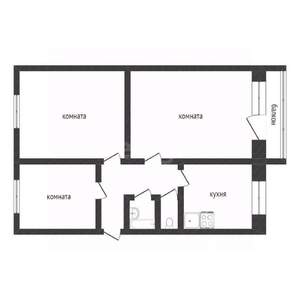 3-к квартира, вторичка, 59м2, 1/9 этаж