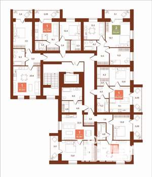 1-к квартира, строящийся дом, 57м2, 4/9 этаж