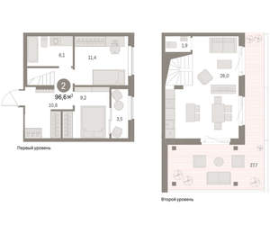 2-к квартира, вторичка, 97м2, 8/15 этаж