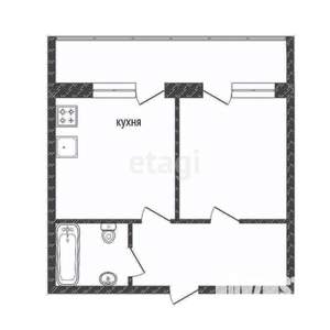 1-к квартира, сданный дом, 30м2, 1/3 этаж